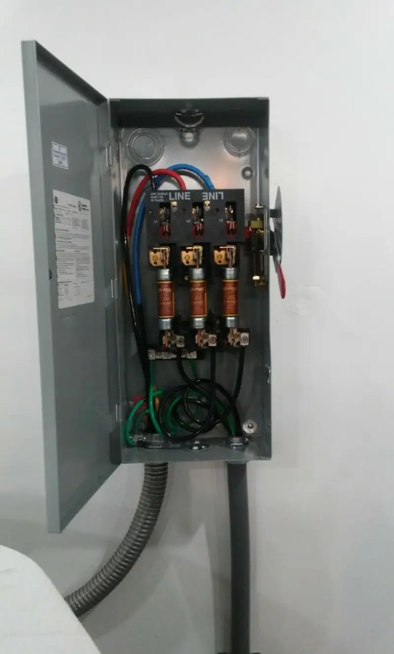 Three-phase disconnect switch installed for Electrical Wiring & Rewiring in Anthony
